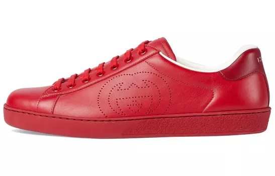 Кроссовки GUCCI Ace Perforated Interlocking G Red