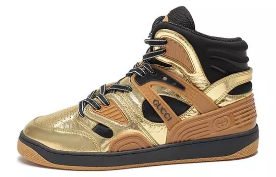 Кроссовки мужские Skateboard Gucci Basket, золотой / черный
