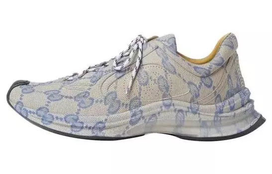 Кроссовки мужские Gucci Run Monogram, бежевый / синий