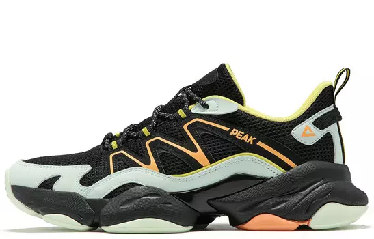 Мужская обувь Lifestyle с низким верхом, черного/светло-зеленого цвета Peak