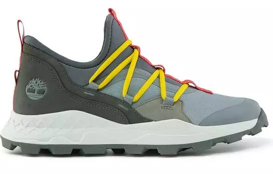 Кроссовки Timberland Brooklyn Leather And Fabric Oxford Trainers 'Medium Grey Mesh With Red'