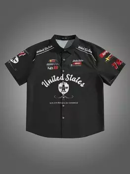 Мужская одежда больших размеров NXTstreet, свободная, с воротником-хомутом и короткими рукавами Manfinity, черный