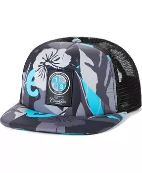 Мужская одежда Черная шляпа Trucker Snapback со сплошным принтом Corsica Cookies, черный