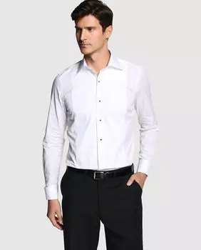 Мужская однотонная белая рубашка Ceremony Emidio Tucci, белый