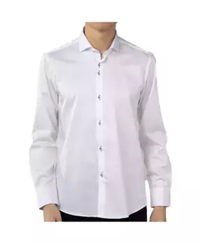 Мужская однотонная белая рубашка Luchiano Visconti, белый