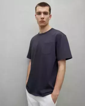 Мужская однотонная футболка Easy Wear, антрацит