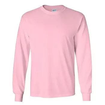 Мужская однотонная футболка Gildan из ультрахлопка с круглым вырезом и длинными рукавами Floso, цвет Light Pink