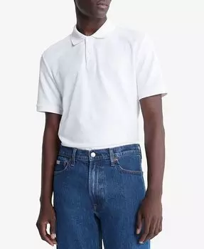 Мужская однотонная футболка-поло из пике Calvin Klein, фиолетовый