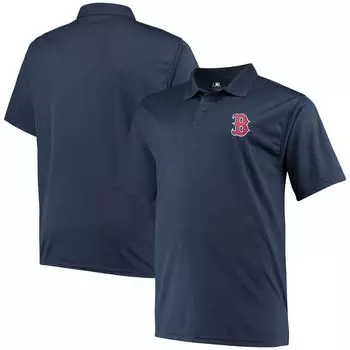 Мужская однотонная футболка-поло Majestic Navy Boston Red Sox Big & Tall с альтернативным логотипом Fanatics