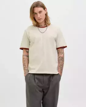 Мужская однотонная футболка с коротким рукавом Jack & Jones, белый