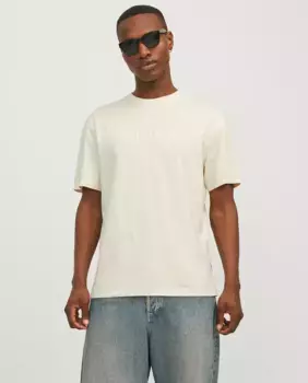Мужская однотонная футболка с короткими рукавами и круглым вырезом Jack & Jones, белый