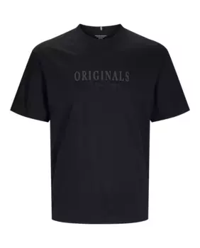 Мужская однотонная футболка с короткими рукавами и круглым вырезом Jack & Jones, черный