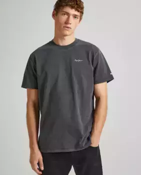 Мужская однотонная футболка с короткими рукавами Pepe Jeans, черный