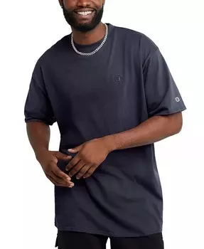 Мужская однотонная футболка стандартного кроя Big & Tall Classic Champion, синий