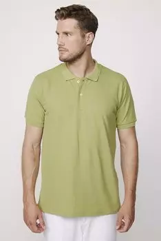 Мужская однотонная хлопковая футболка цвета хаки с воротником-поло и воротником-поло TUDORS