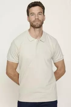 Мужская однотонная хлопковая футболка с воротником поло и камнем пике TUDORS, камень