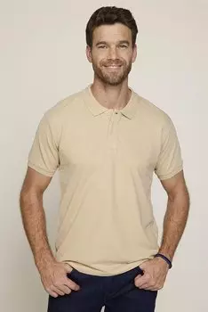 Мужская однотонная хлопковая футболка с воротником поло и камнем пике TUDORS, камень