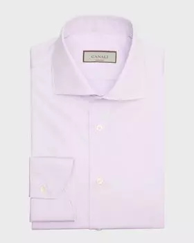 Мужская однотонная классическая рубашка Canali, цвет Lt Purple