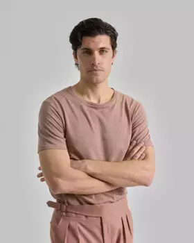 Мужская однотонная коричневая футболка PuroEgo, коричневый