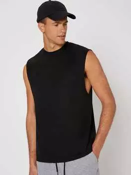 Мужская однотонная майка Manfinity Basics, черный цвет