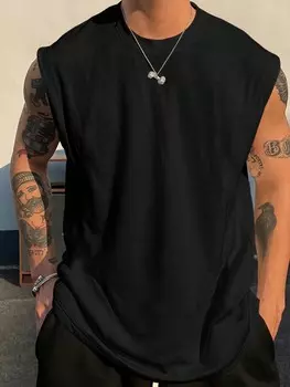 Мужская однотонная майка с широкими плечами Relax Max Manfinity, черный