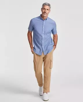 Мужская однотонная оксфордская рубашка Club Room, синий