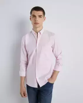 Мужская однотонная оксфордская рубашка с длинным рукавом Easy Wear, розовый