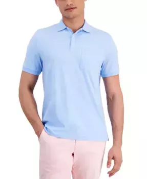 Мужская однотонная поло из джерси с карманом Club Room, синий
