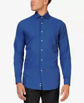 Мужская однотонная рубашка OppoSuits, синий
