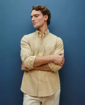 Мужская однотонная рубашка-оксфорд Dustin, золотой