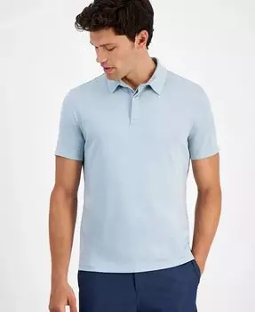 Мужская однотонная рубашка-поло AlfaTech Stretch Alfani, синий