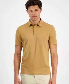 Мужская однотонная рубашка-поло AlfaTech Stretch Alfani, бежевый