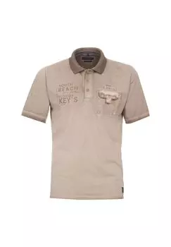Мужская однотонная рубашка-поло CASAMODA, бежевый