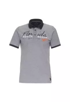 Мужская однотонная рубашка-поло CASAMODA, цвет Graues Dunkelblau