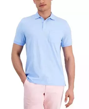 Мужская однотонная рубашка-поло из джерси с карманом Club Room, синий