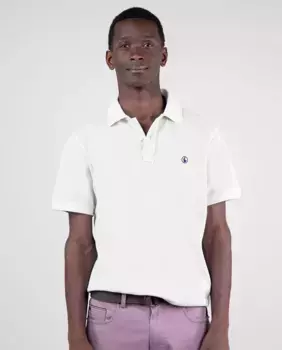 Мужская однотонная рубашка-поло из пике El Ganso, белый