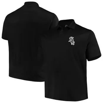 Мужская однотонная рубашка-поло Majestic Black Chicago White Sox Big & Tall Birdseye Fanatics