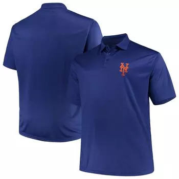 Мужская однотонная рубашка-поло Majestic Royal New York Mets Big & Tall Birdseye Fanatics