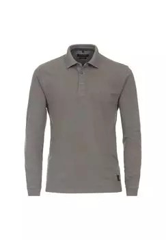 Мужская однотонная рубашка-поло с длинными рукавами CASAMODA, серый