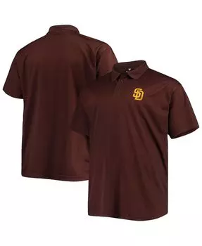Мужская однотонная рубашка-поло с фирменным логотипом коричневого цвета San Diego Padres Big and Tall Birdseye Fanatics