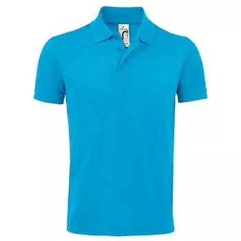 Мужская однотонная рубашка-поло с короткими рукавами Prime Pique Sols, синий