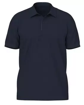 Мужская однотонная рубашка-поло с короткими рукавами Jack & Jones, темно-синий