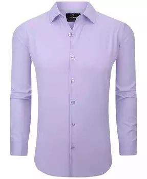 Мужская однотонная рубашка стрейч на пуговицах для выступлений Tom Baine, фиолетовый