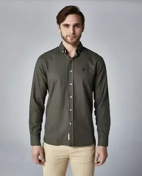 Мужская однотонная рубашка узкого кроя с длинными рукавами Altonadock, зеленый