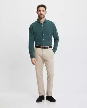 Мужская однотонная спортивная рубашка из пике с длинными рукавами Emidio Tucci, светло-зеленый