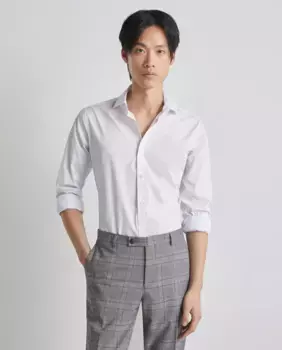 Мужская однотонная суперэластичная рубашка Easy Wear, белый