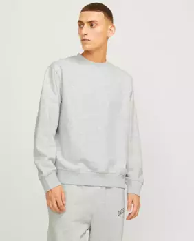 Мужская однотонная толстовка с длинными рукавами и круглым вырезом Jack & Jones, белый