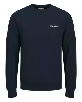 Мужская однотонная толстовка с капюшоном и длинными рукавами Jack & Jones, темно-синий