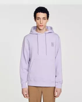 Мужская однотонная толстовка с капюшоном Sandro, синий