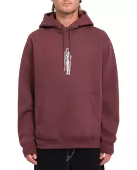 Мужская однотонная толстовка с капюшоном Volcom, бордовый